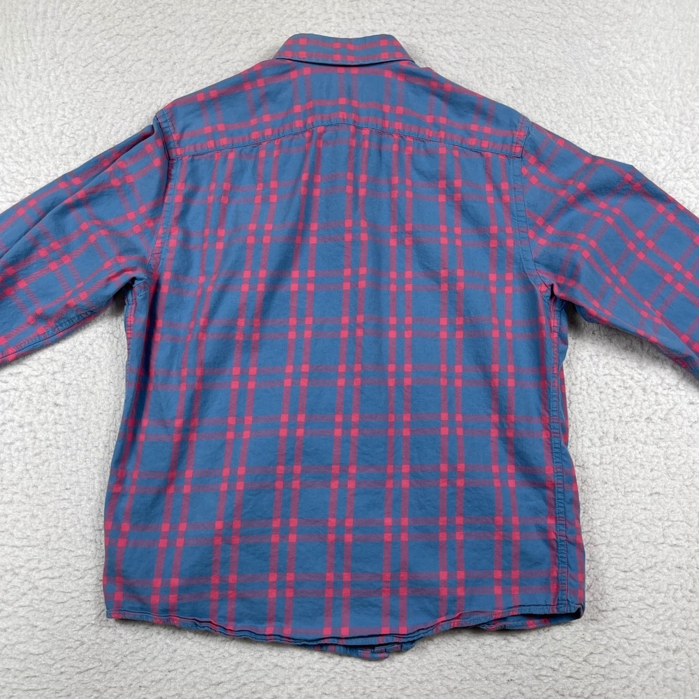 UNTUCKit Shirt Mens Small Blue Pink Plaid Flannel Cotton Button Down Long Sleeve - Picture 8 of 11